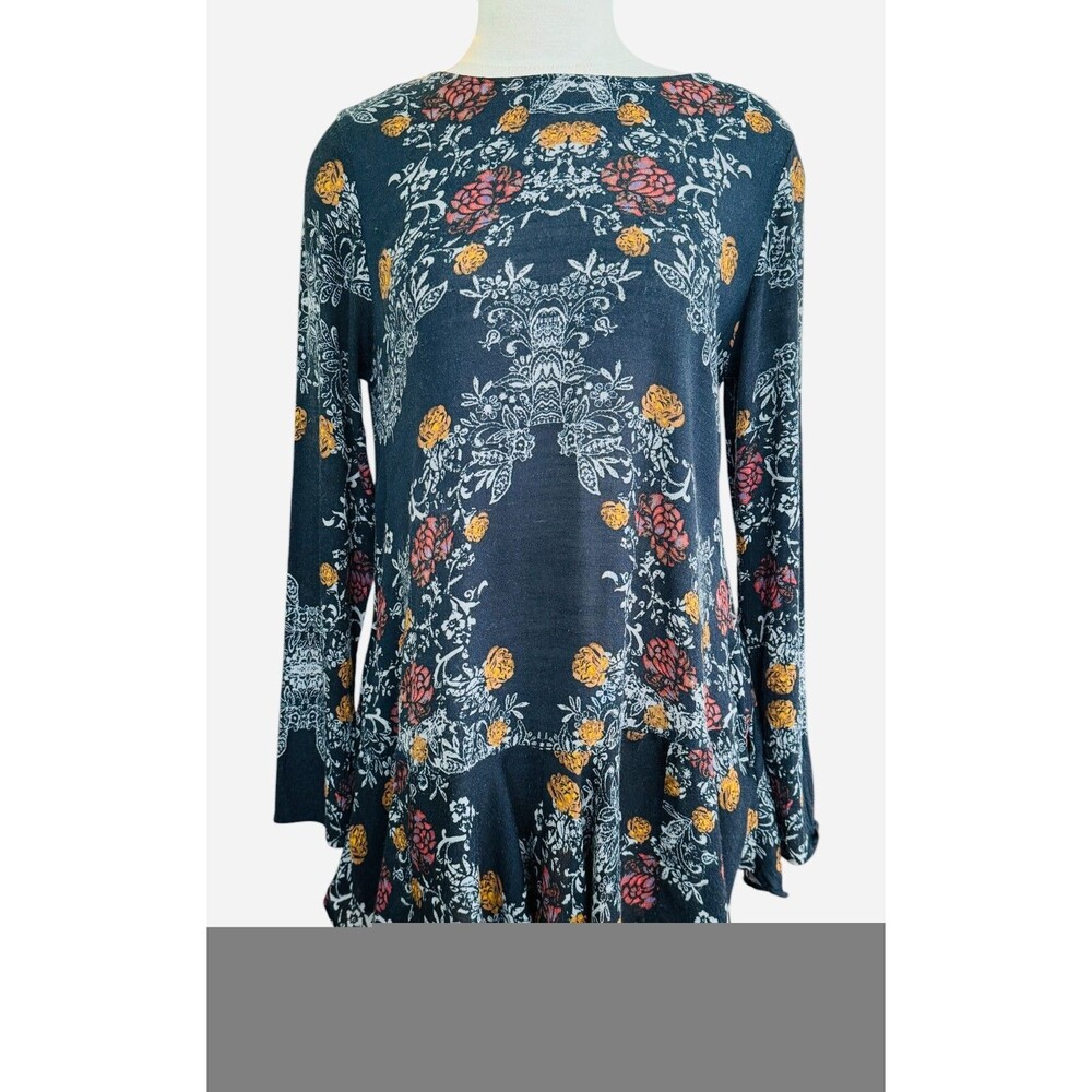 Free People Women S Smooth Talker Raven Floral Print Tunic Dress